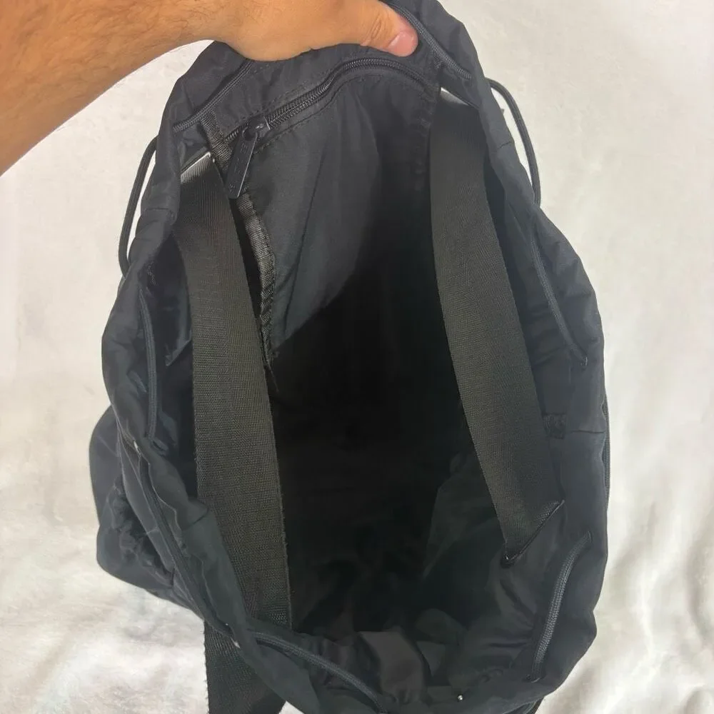 Beyond‎ Yoga Black Drawstring Top Tote Backpack Bag Medium